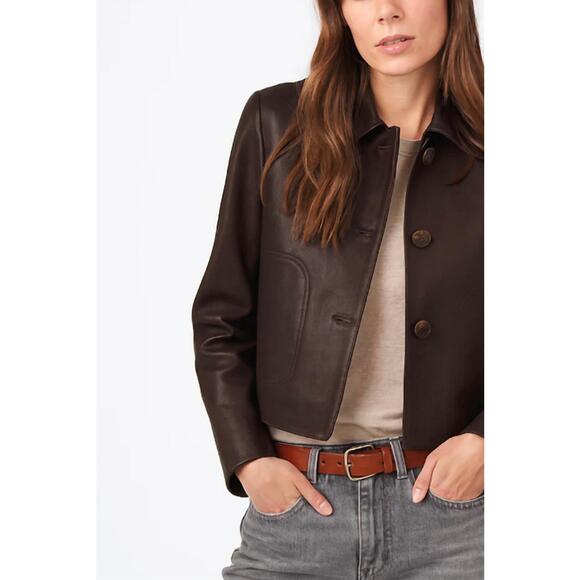 NEW REPEAT CASHMERE leather jacket in morrro - Picture 2 of 2